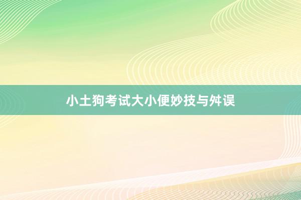 小土狗考试大小便妙技与舛误